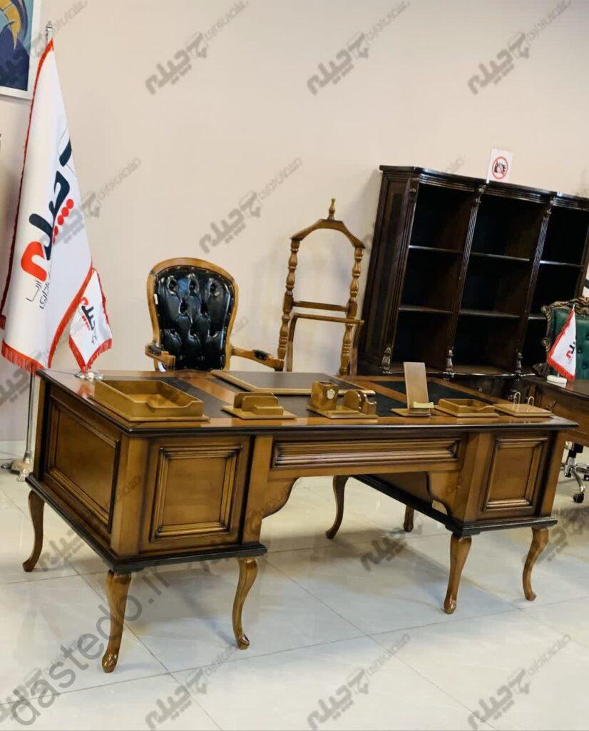 مبلمان اداری دفتری میز مدیریت آلمانی چوبی چرمی1