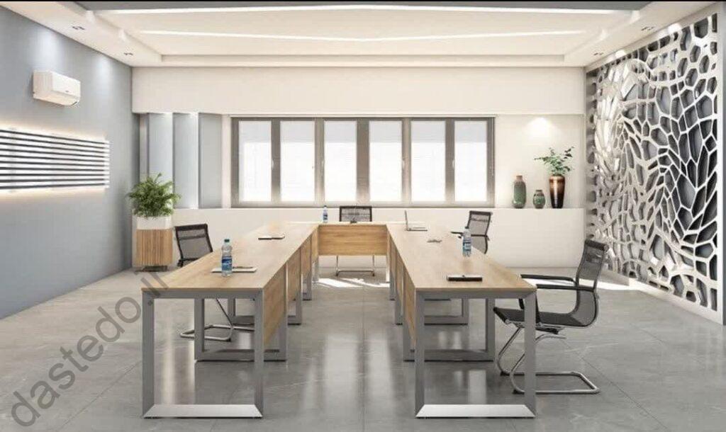 میز کارمندی گروهی پایه فلزی در رنگ بندی